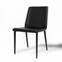 2x Desiree Chair Metal Faux Leather Black 0