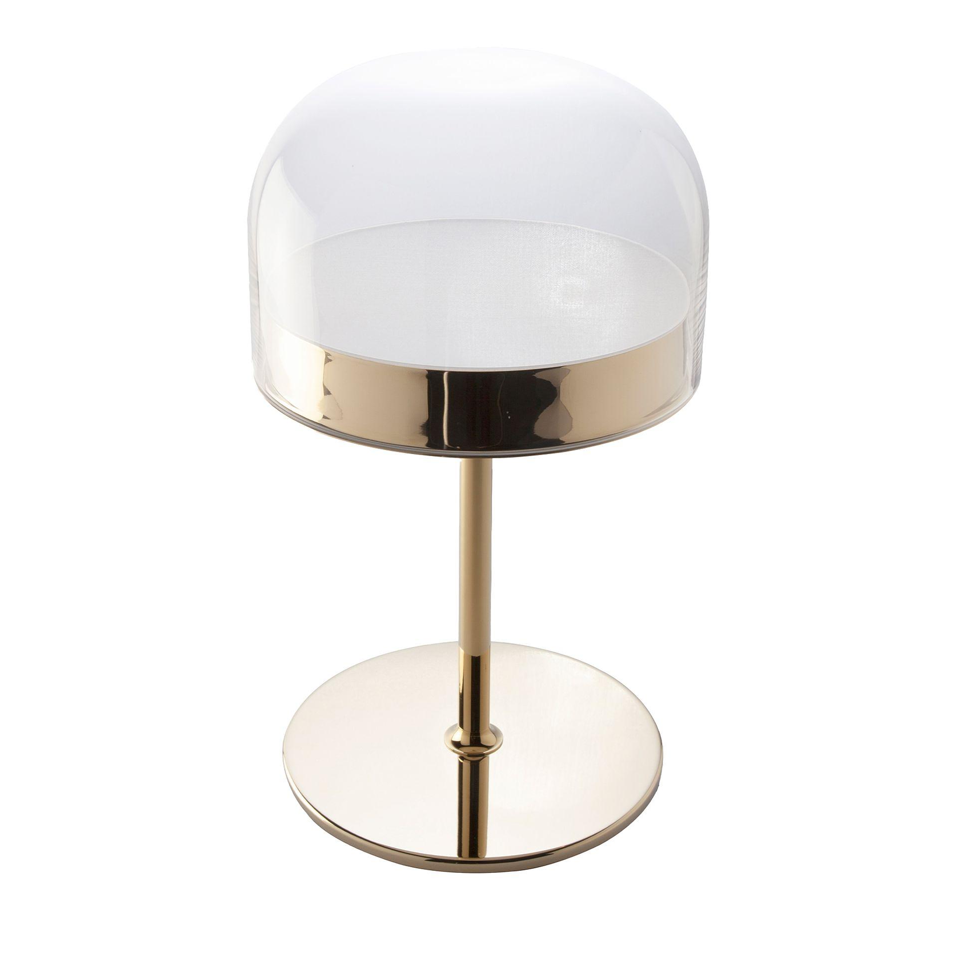 Lampada da tavolo acciaio vetro oro 0