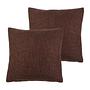 Dallas Pillowcase Set of 2 Synthetic Fiber Antique Brown 40x40cm 0