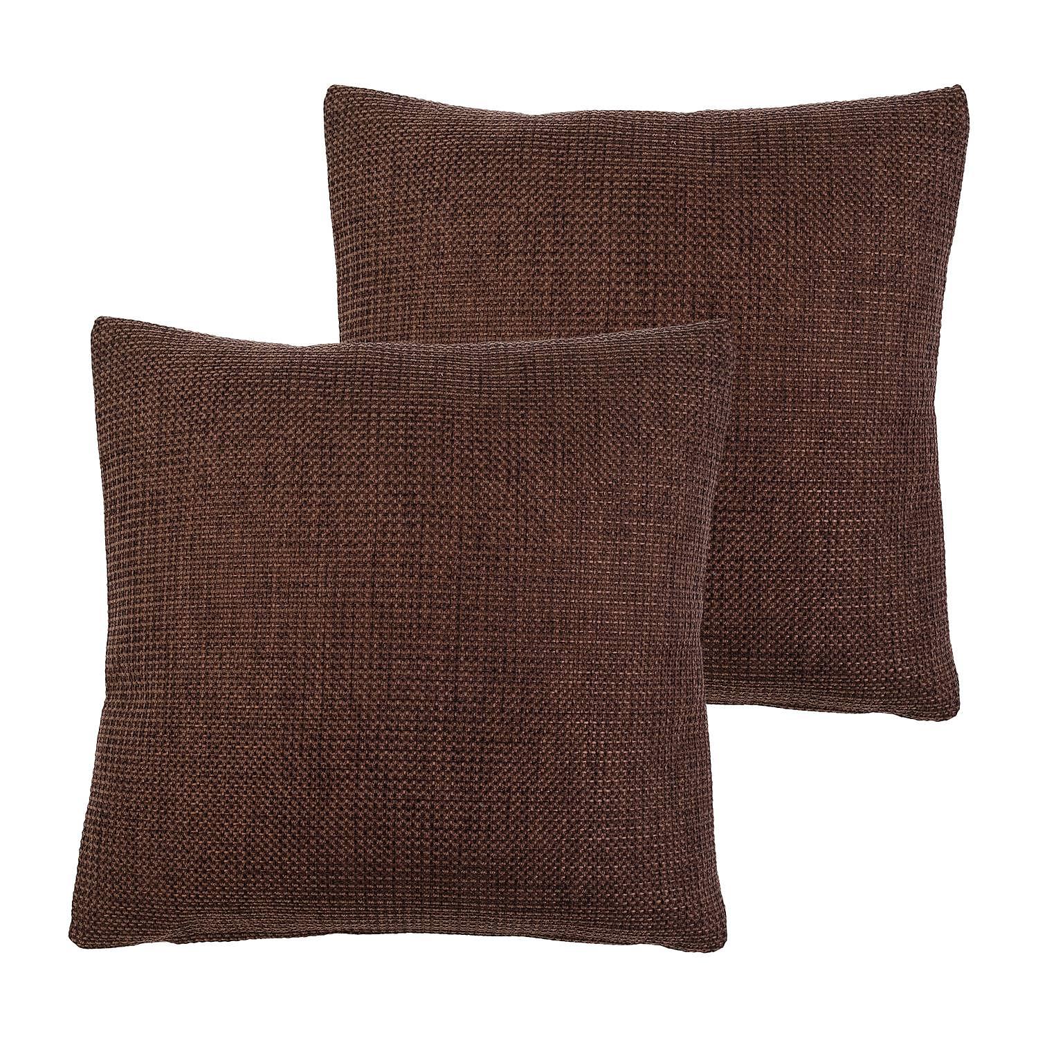 Dallas Pillowcase Set of 2 Synthetic Fiber Antique Brown 40x40cm 0