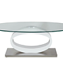 Halle Couchtisch Glas Metall Weiß 1