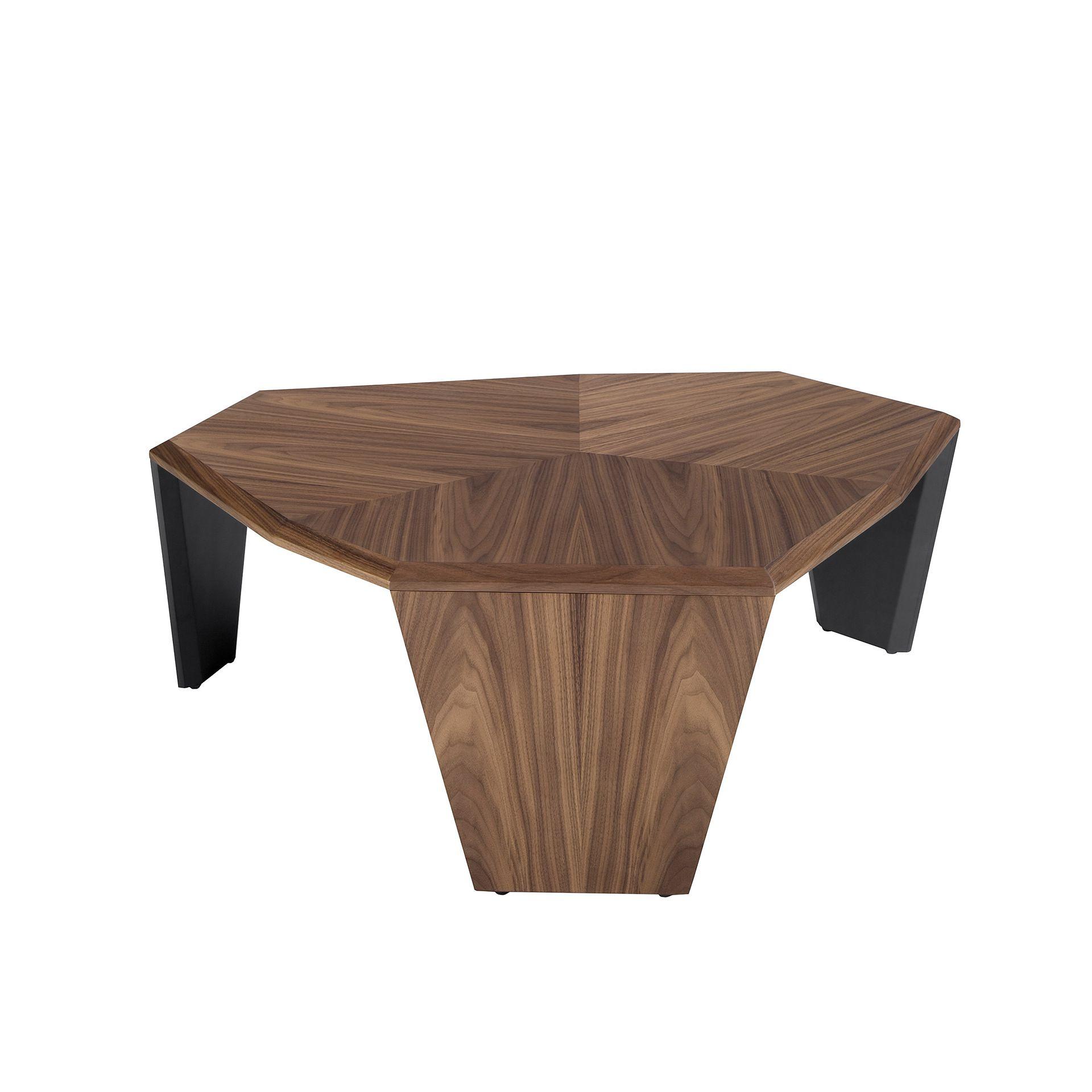 Abstrakter Couchtisch Nussbaum 1