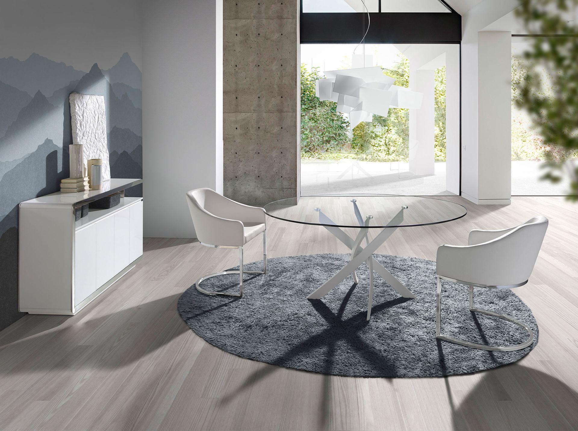 3055 Sideboard Acciaio cromato Bianco 2