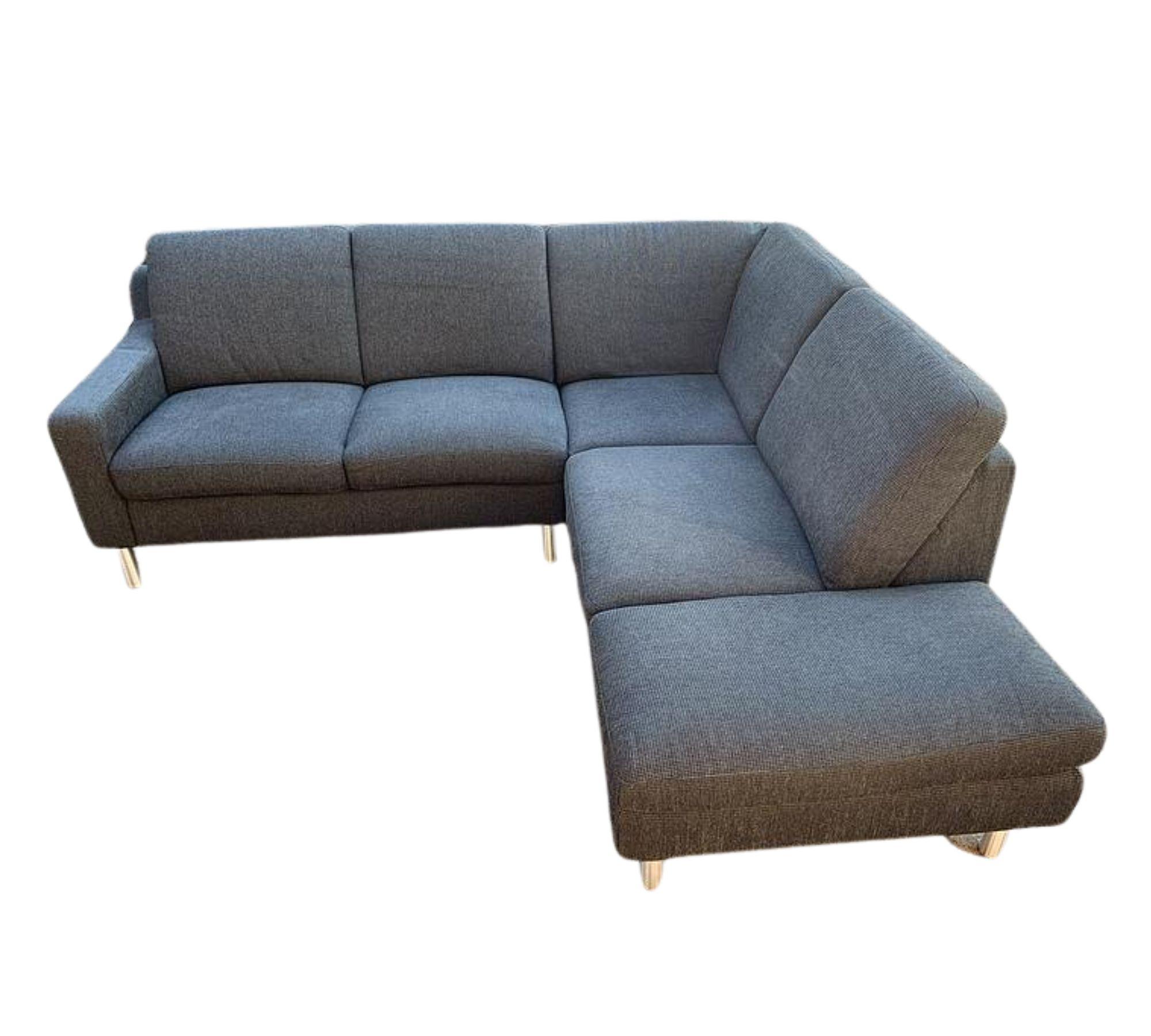 Ecksofa mit Hocker Dunkelgrau 2