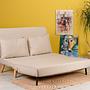 Foldable Sofa Bed 2-seater Cream 2