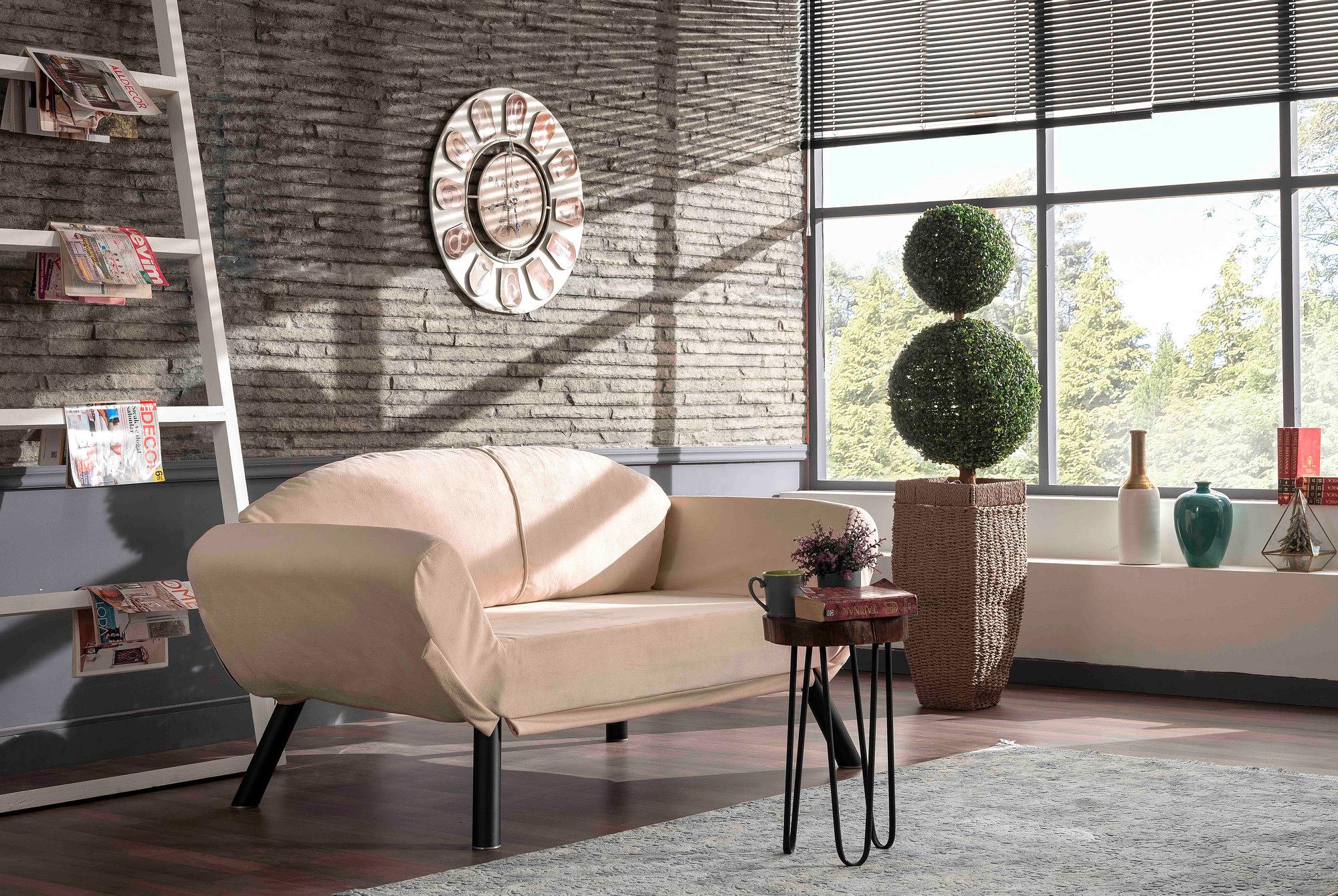 Genzo Schlafsofa 2-Sitzer Creme 1