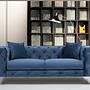 Como Sofa 2-Sitzer Blau mit silbernen Beinen 0