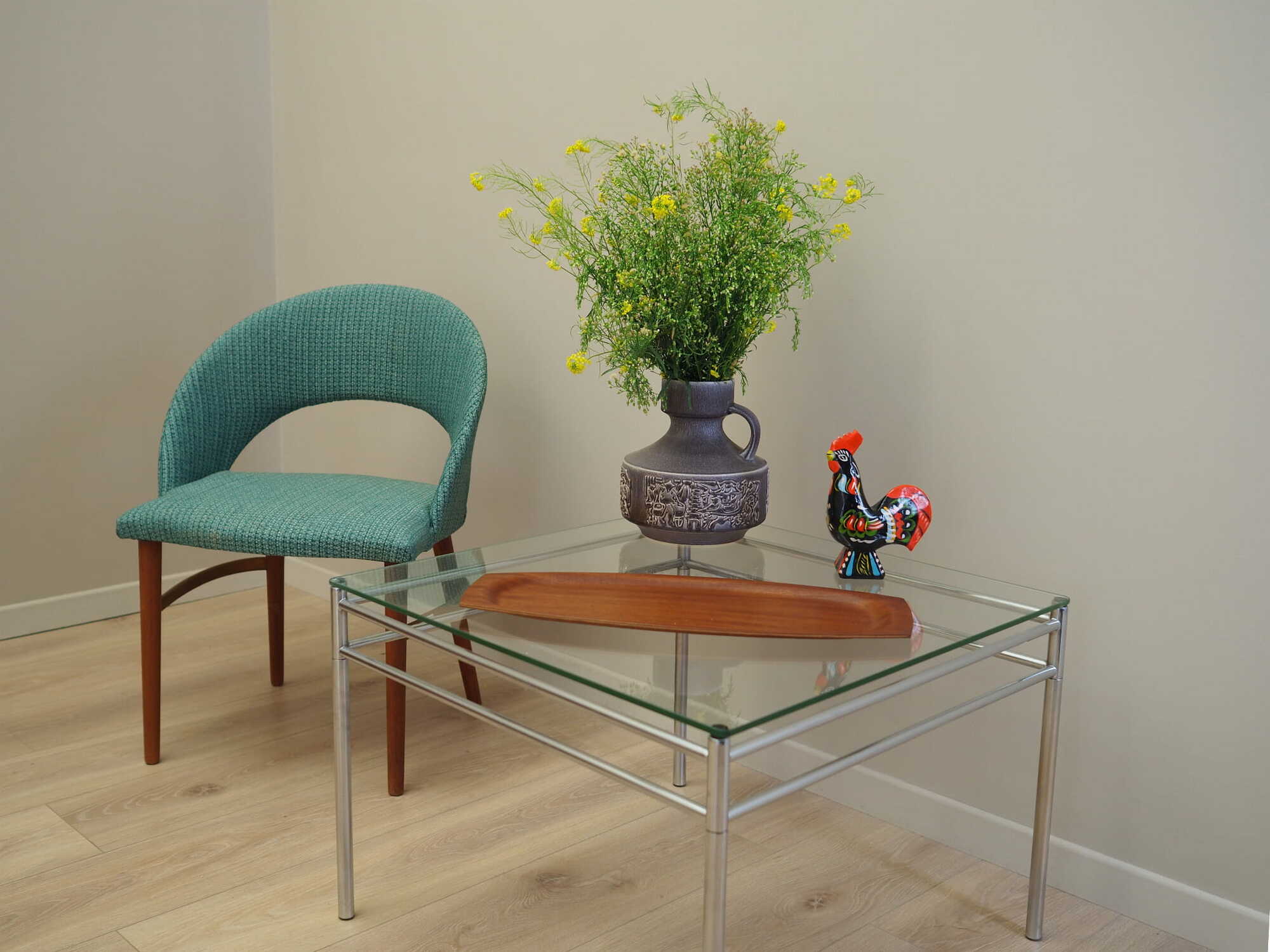Vintage Tray Teak Wood Brown 1960s 2