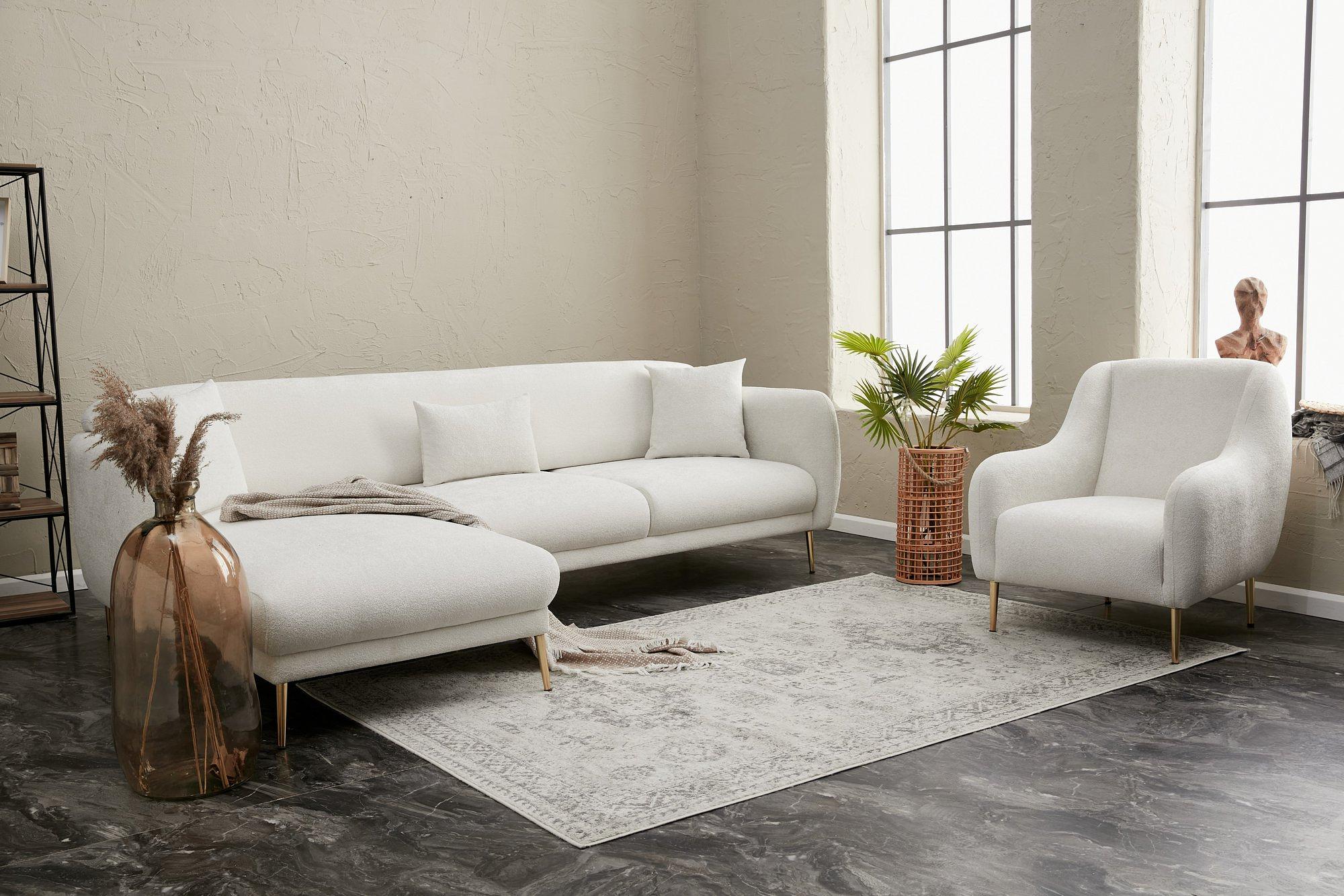 Simena Sofa Récamiere Links Creme 4