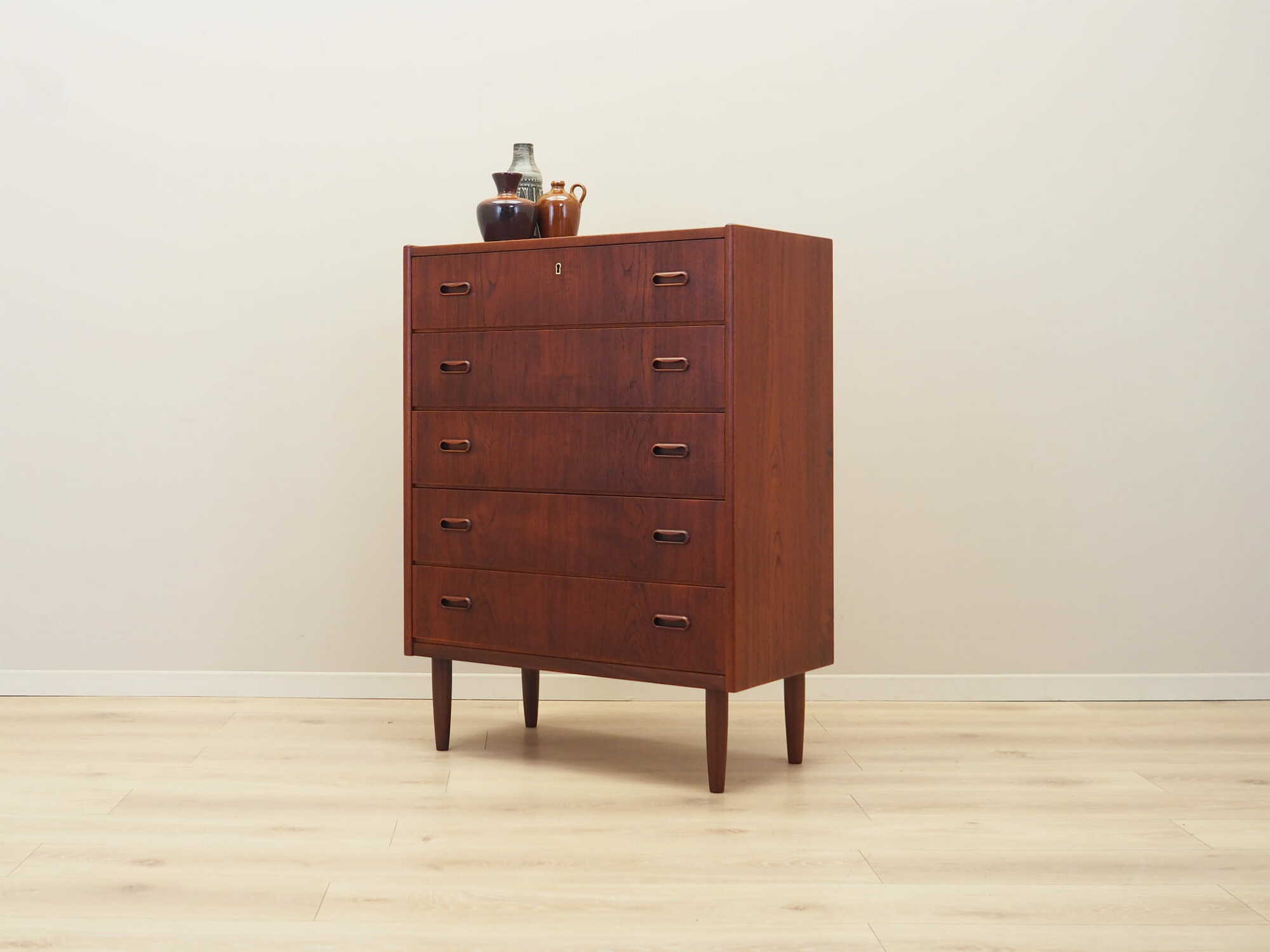 Vintage chest of drawers Teak wood Brown 1970s 2