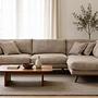 Corner Sofa Harper 3-Seater Right Light Brown 10