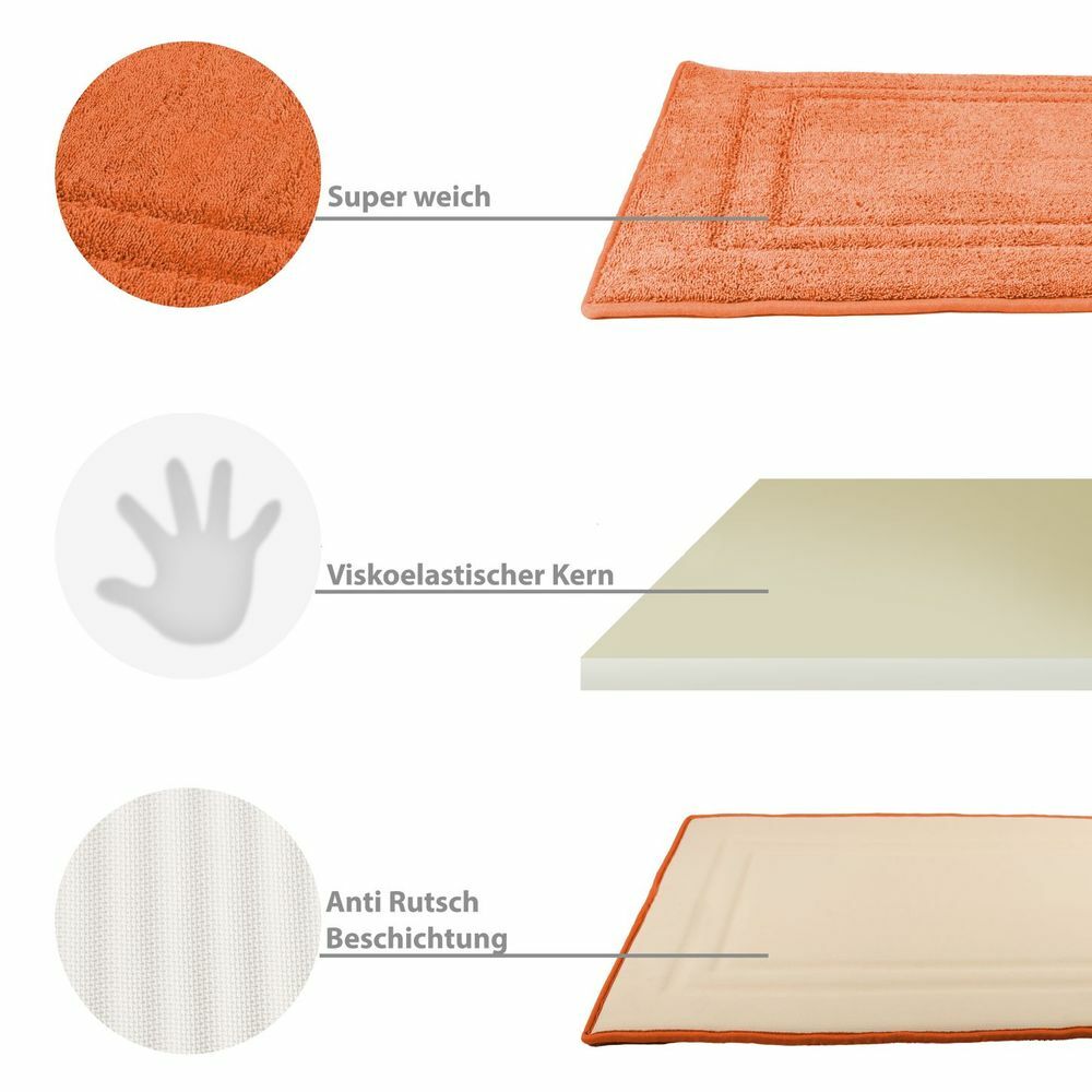 Viskoelastische Frottee Badematte Kupfer 3
