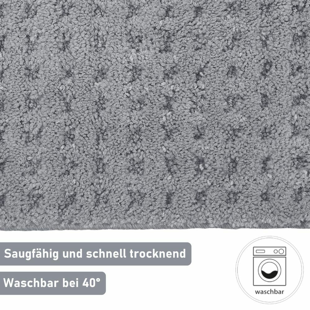 2x Badematte Microfaser Grau Öko-Tex Standard 100 3