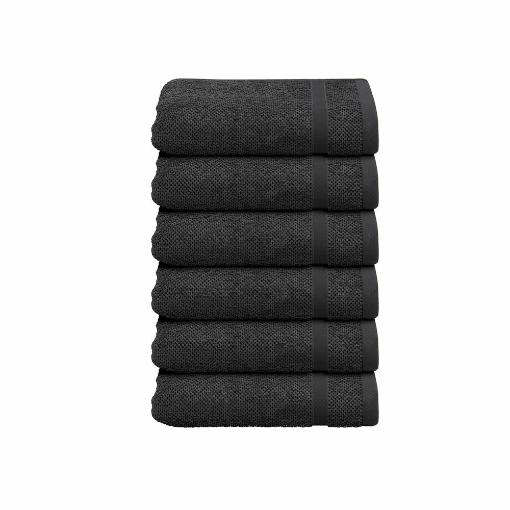 6-tlg. Handtuch-Set aus Baumwolle Grau Öko-Tex Standard 100 0