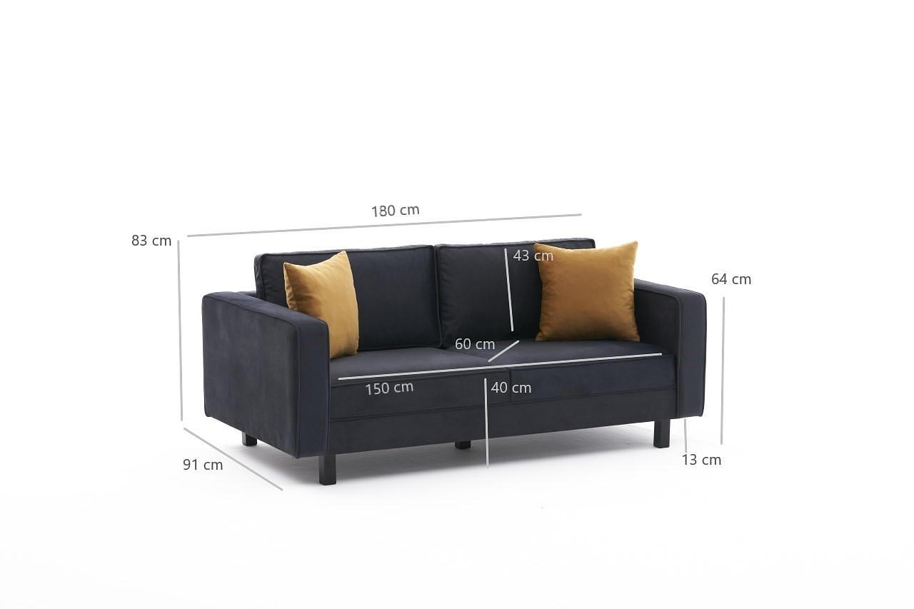 Kale Sofa 2-Sitzer Samt Anthrazit 7