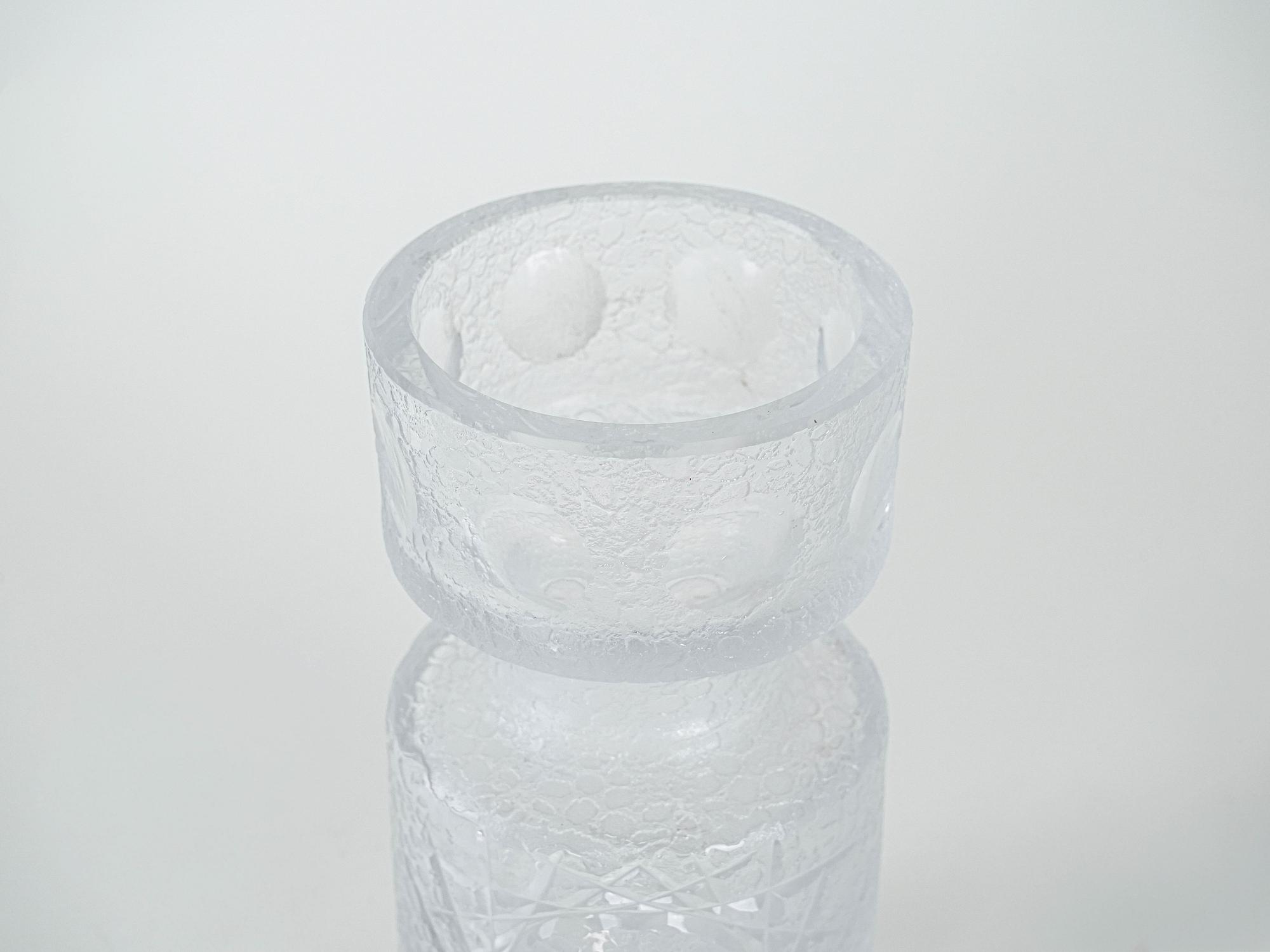 Glasvase Transparent 1960er Jahre 5