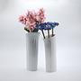 2x Vintage Vase Keramik Weiß 1970er Jahre 1