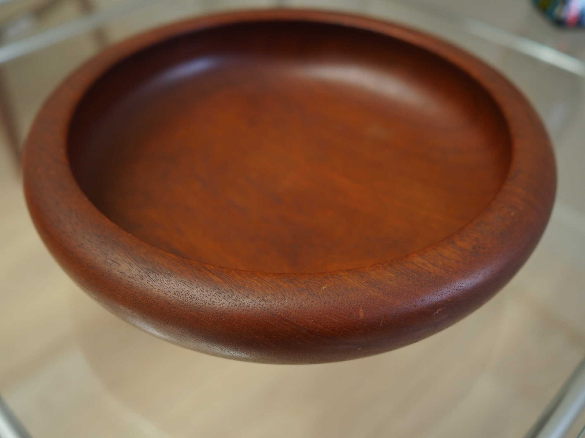 Vintage Plate Teak Brown 1960s 5