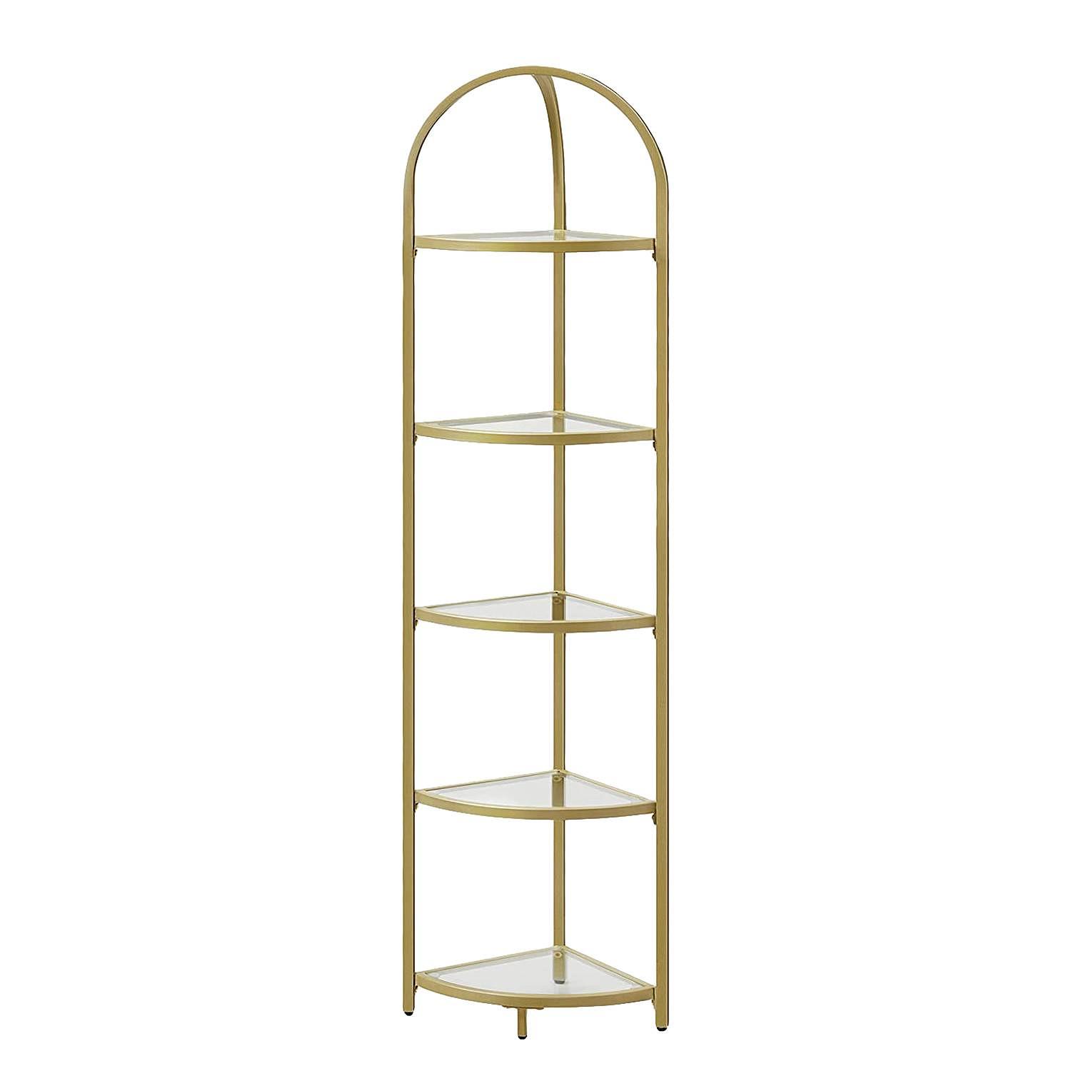 Corner shelf Poygan glass metal gold 0