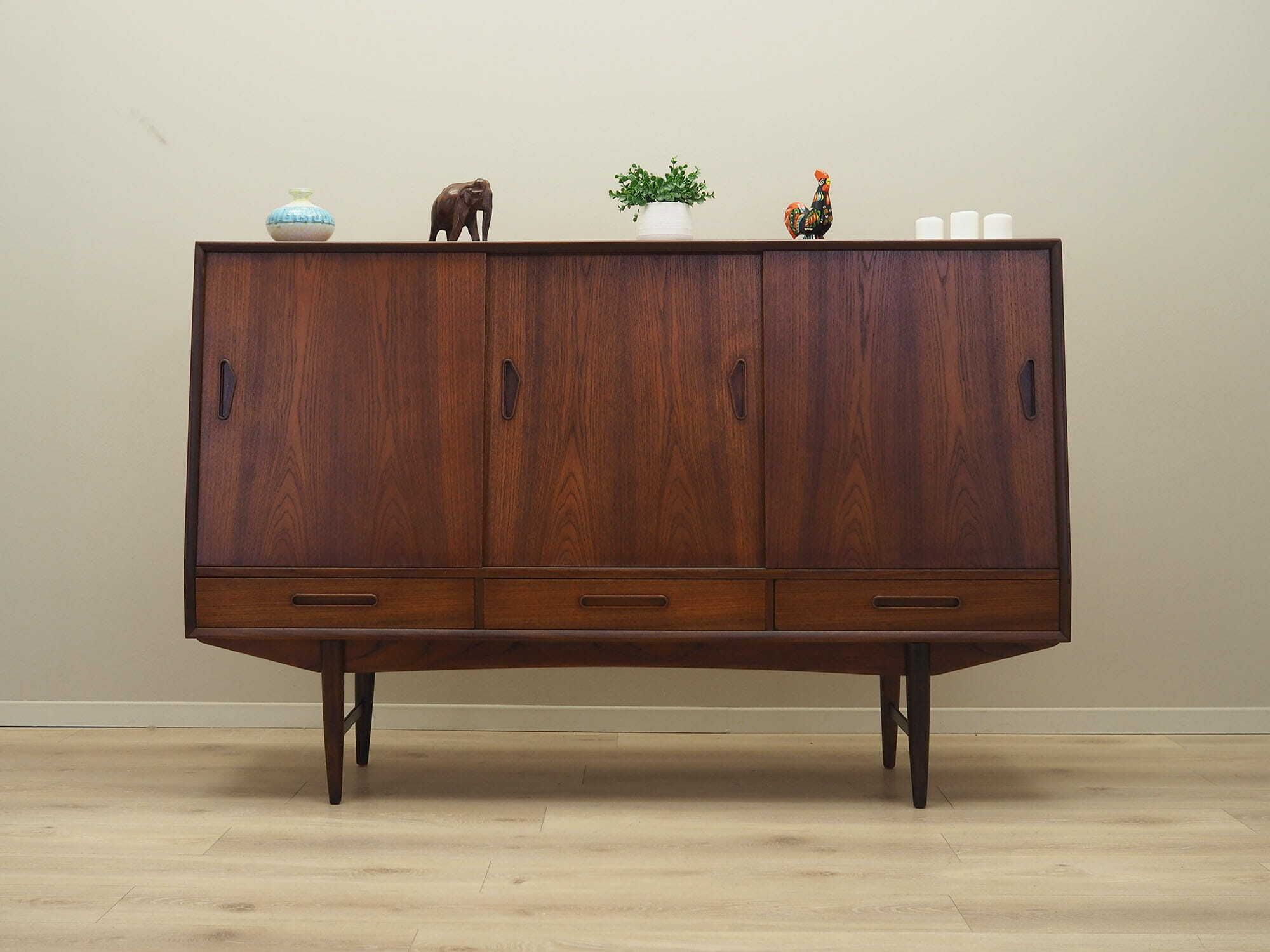 Highboard Holz Braun 1960er Jahre  1