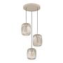 3-Flammig Pendelleuchte Romazzina Stahl Beige 3