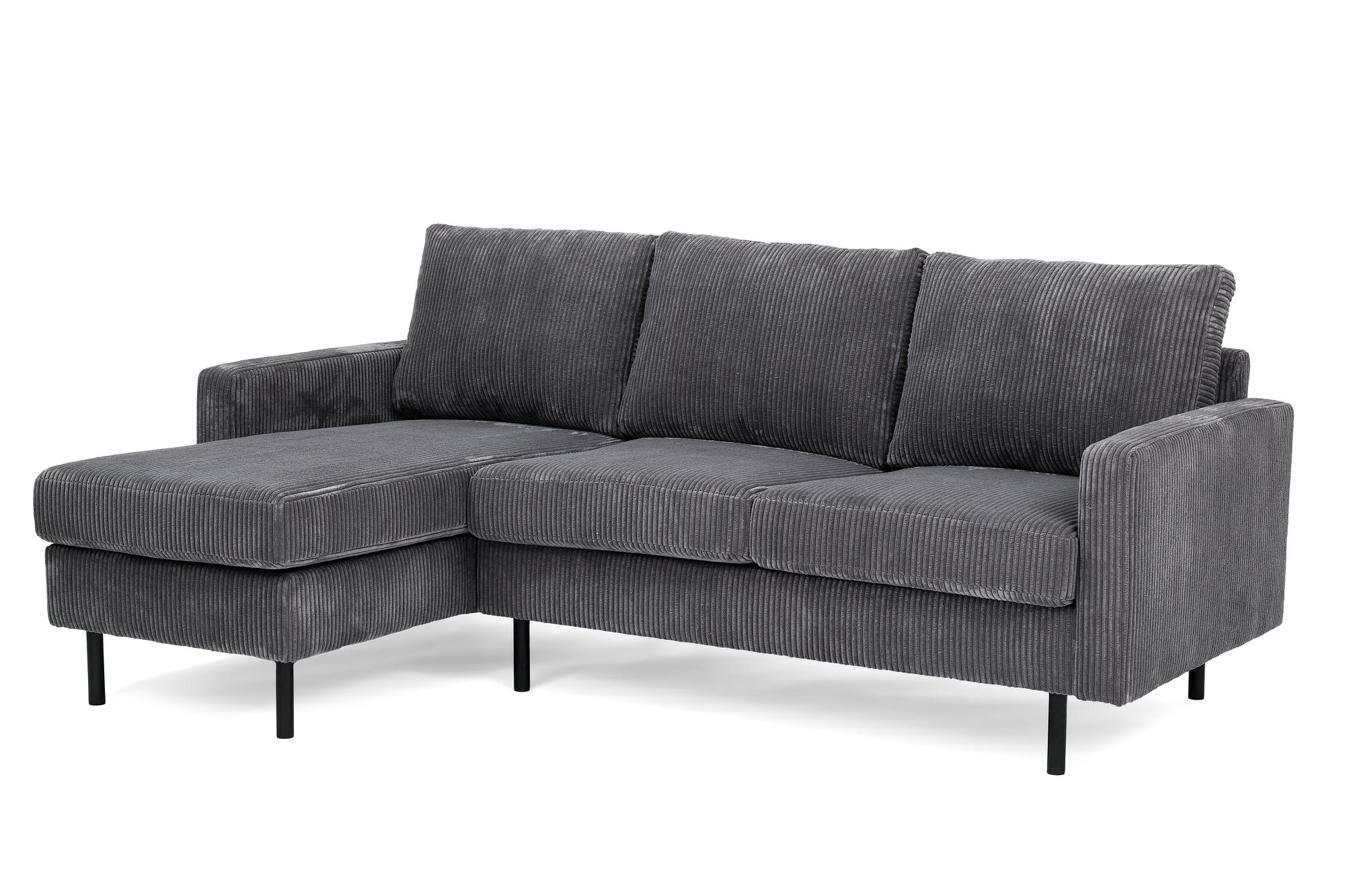 Sofa 3-Sitzer Chaiselongue Links Rechts Grau 9