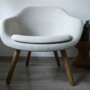 2x About a Lounge Low Sessel Wolle Holz Grau 1