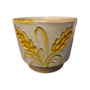Vintage Blumentopf Keramik Gelb Beige 0