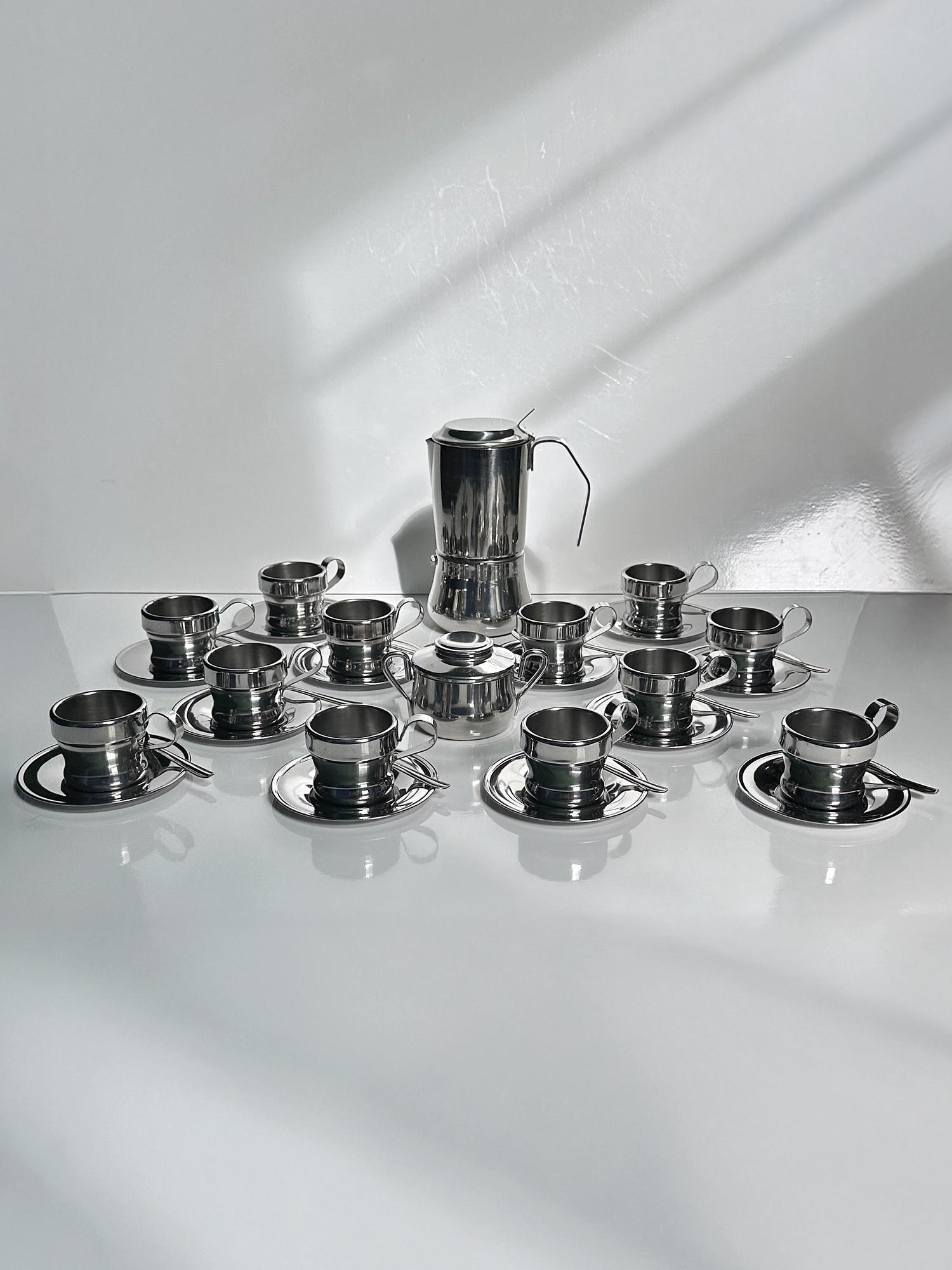 Inox Espresso-Set Tasse für 12 Personen Silber 5