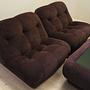 Wohnzimmer-Set Samt Braun 1970er Jahre 11