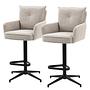 Bar stool DIDRIP Set of 2 Height Adjustable Beige 0
