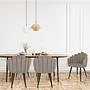 SCALLORE Dining chair in shell shape velvet grey 1