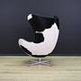 Egg Sessel Leder Arne Jacobsen Weiß Schwarz  10