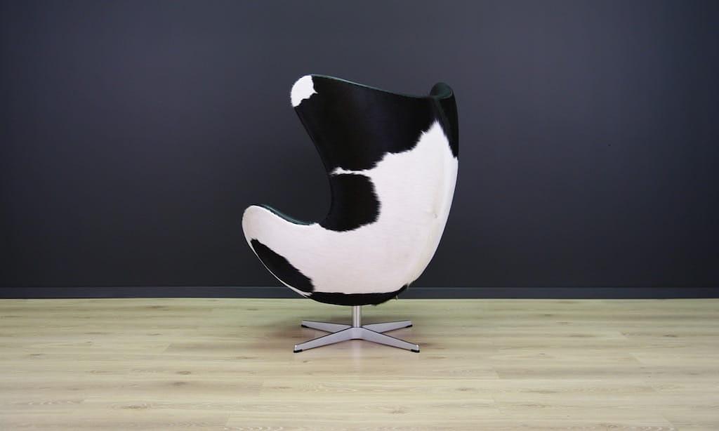 Egg Sessel Leder Arne Jacobsen Weiß Schwarz  10