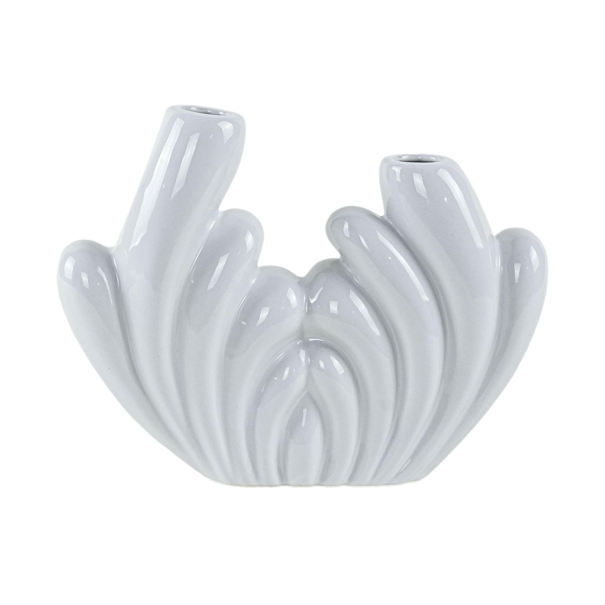 Keramikvase Art déco Weiß 1980er Jahre 0