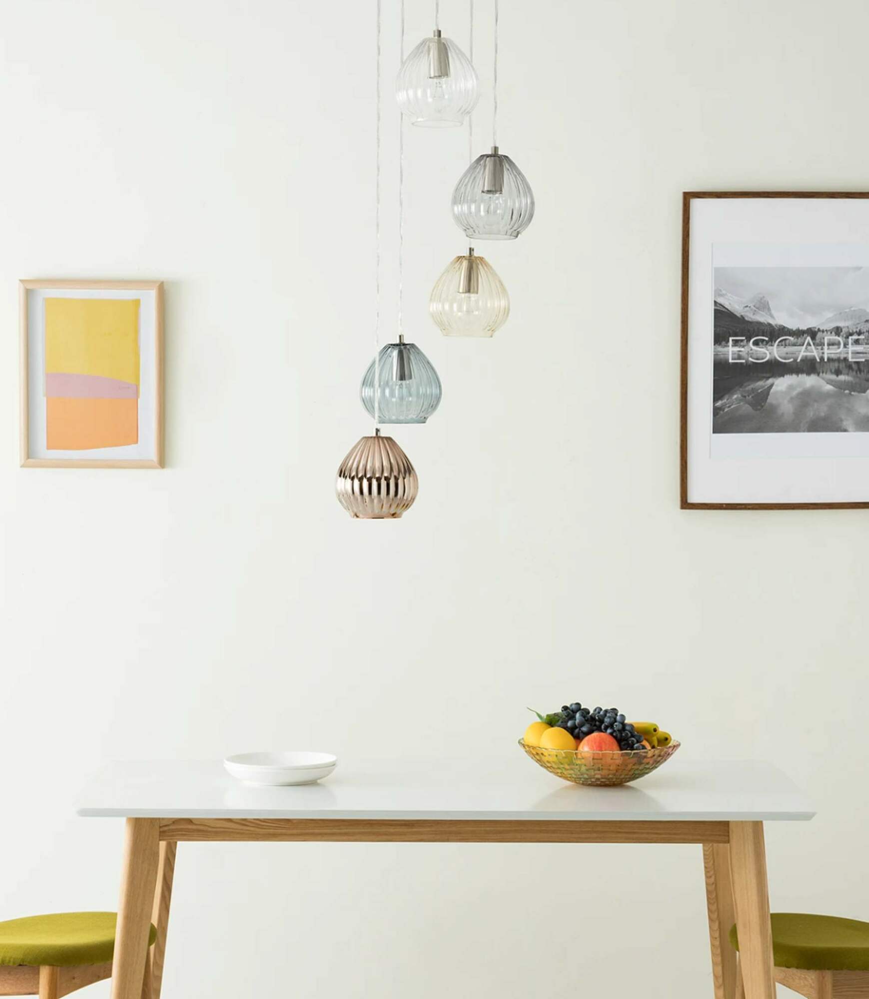 Pendant lamp Caid Iron / Glass 5-light 4