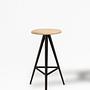 Kuky High Neutral Stool Metal Wood Black 0