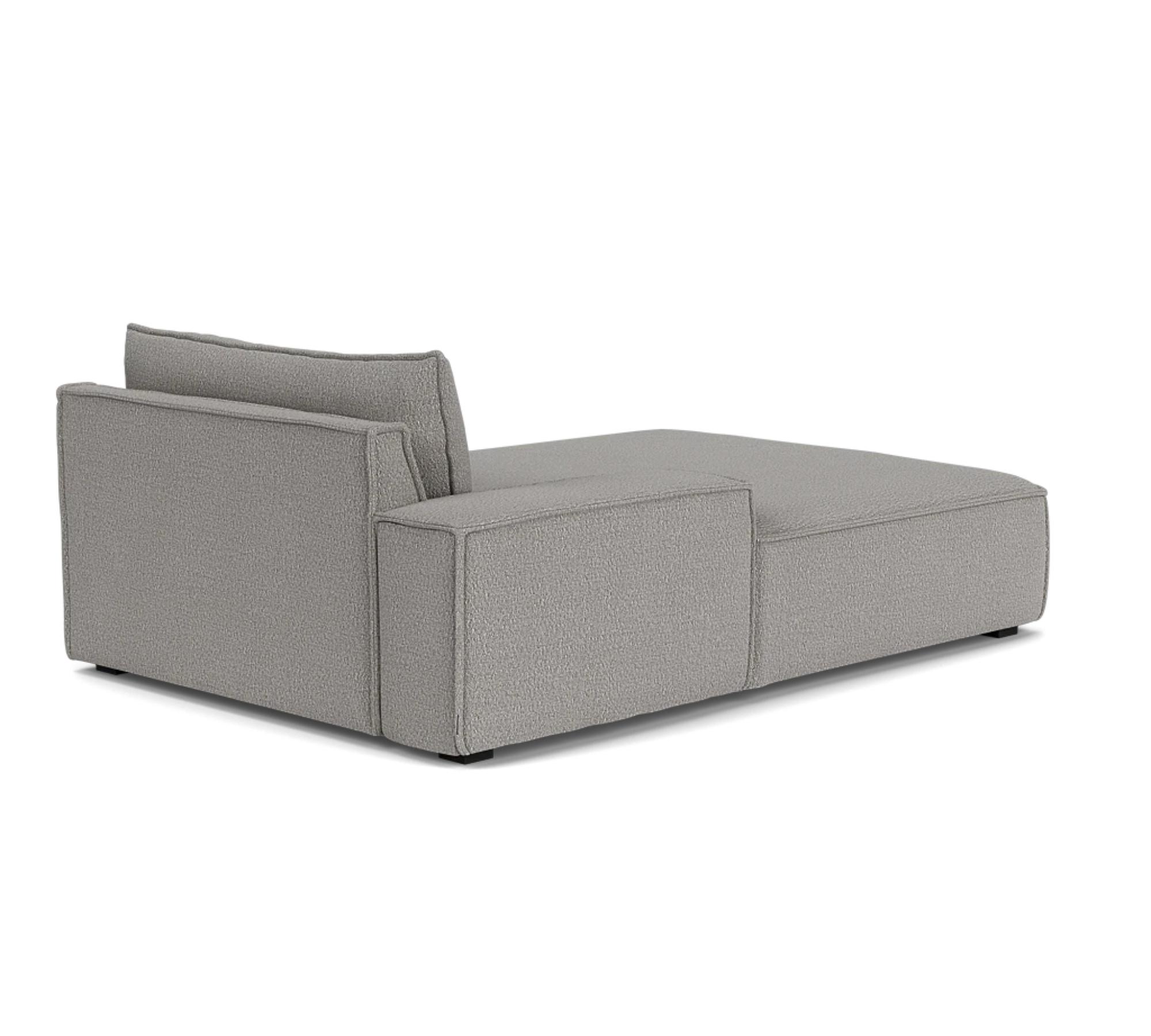 Daphne 1-seater chaise longue left Maya warm grey 4