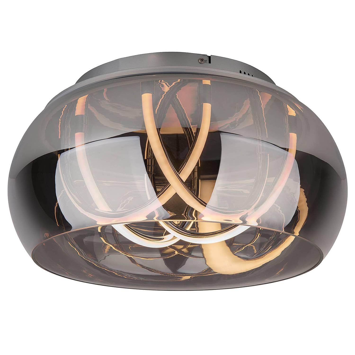 Malou LED-Deckenleuchte Rauchglas Aluminium 3-flammig 1