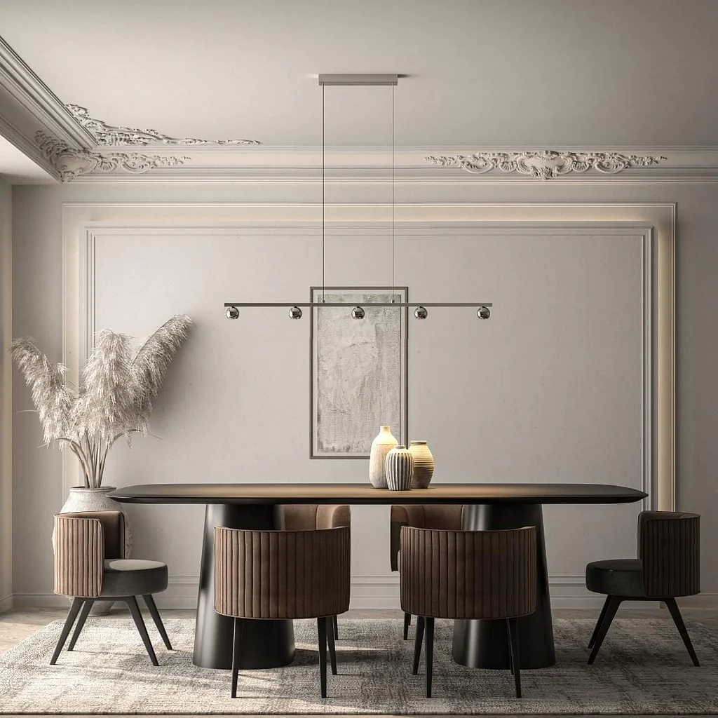 5-light Atropos pendant light chrome 0