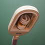 Vintage table lamp plastic white 1960s 7
