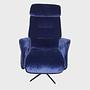 Fåret Sessel Samt Anilinleder Solemio Blau 5