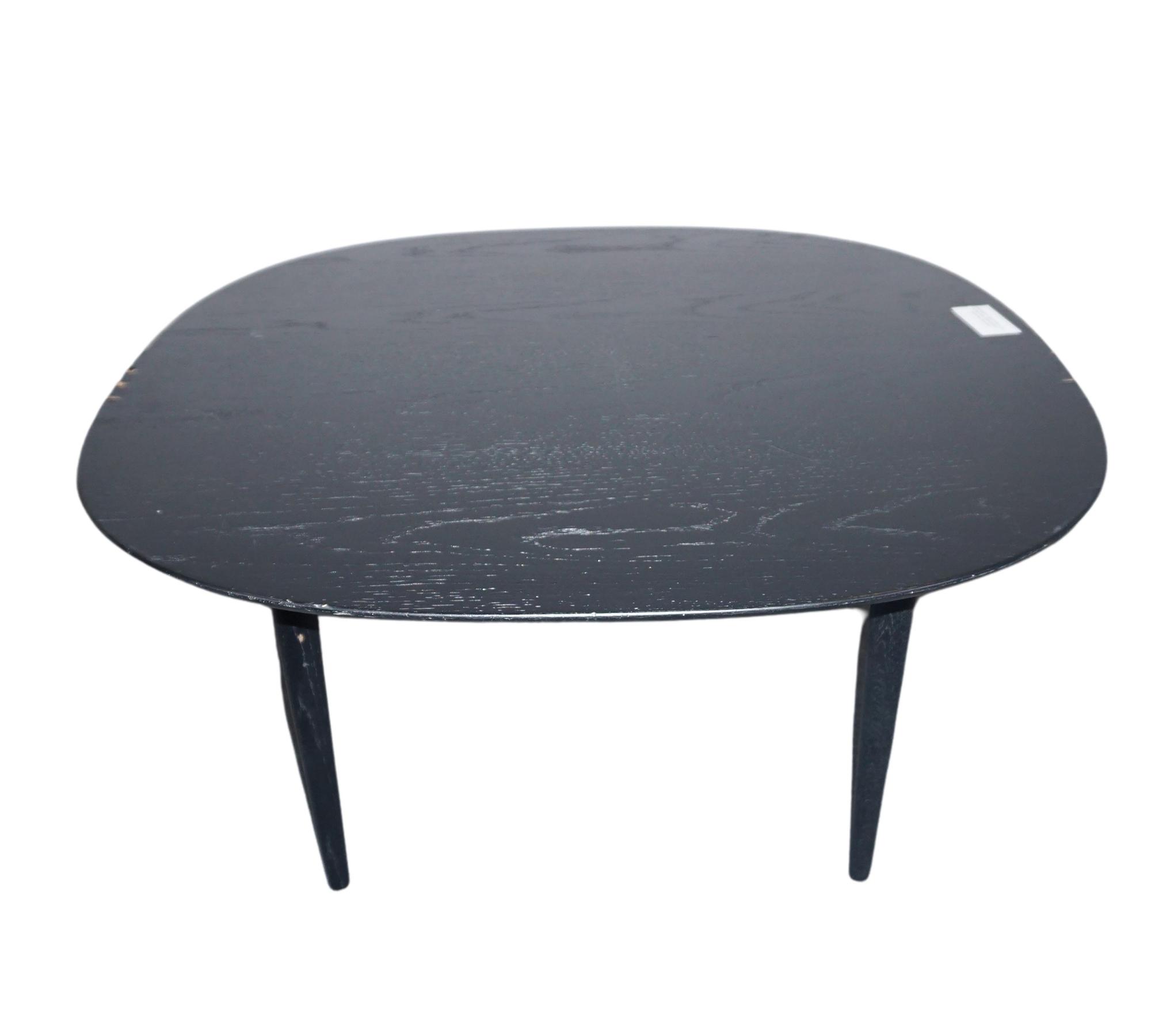 Lunar Couchtisch Holz Schwarz Ø80cm 3