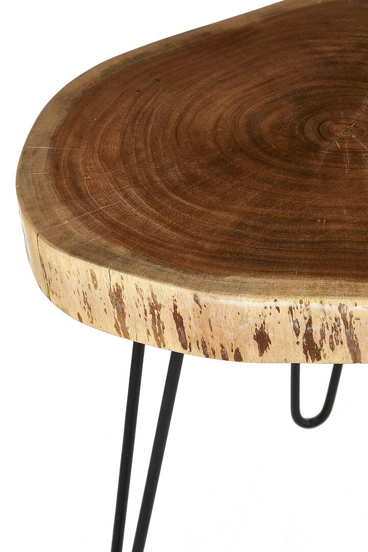 Nandri Tavolino Legno Massiccio di Acacia Metallo 4