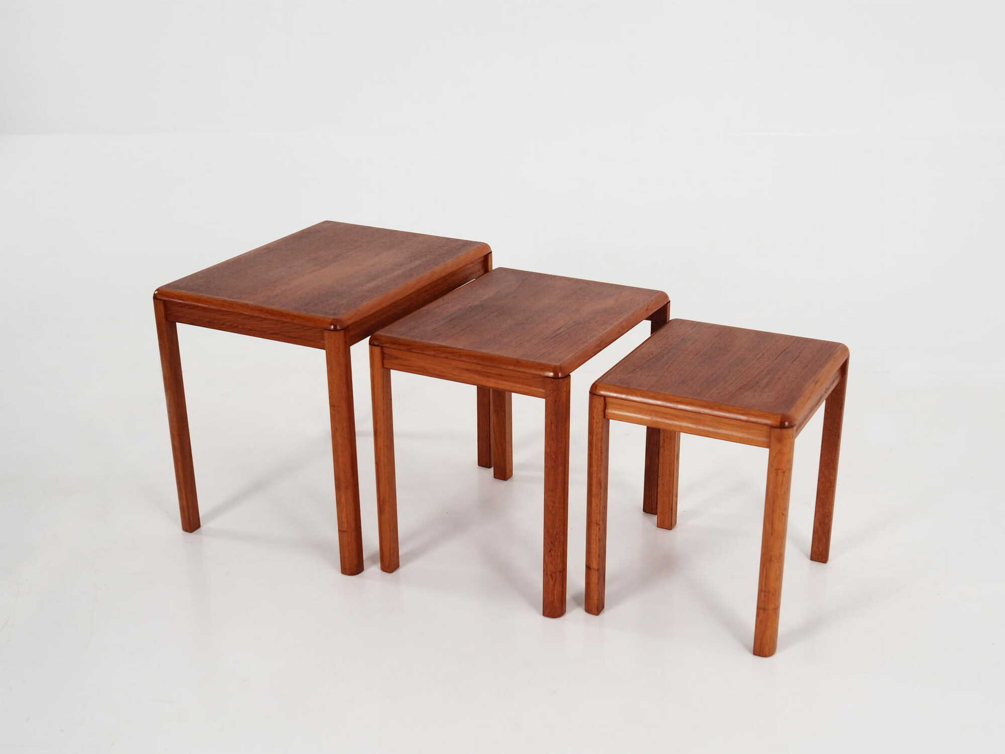 3x Vintage Side Table Teak Brown 1970s 2