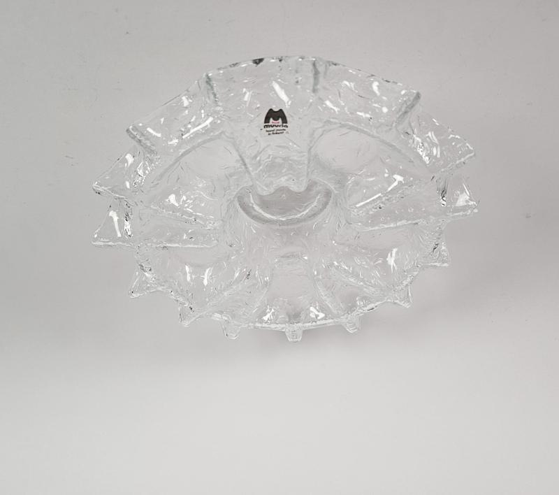 Vintage Teelichthalter Glas Transparent 1960er Jahre  1