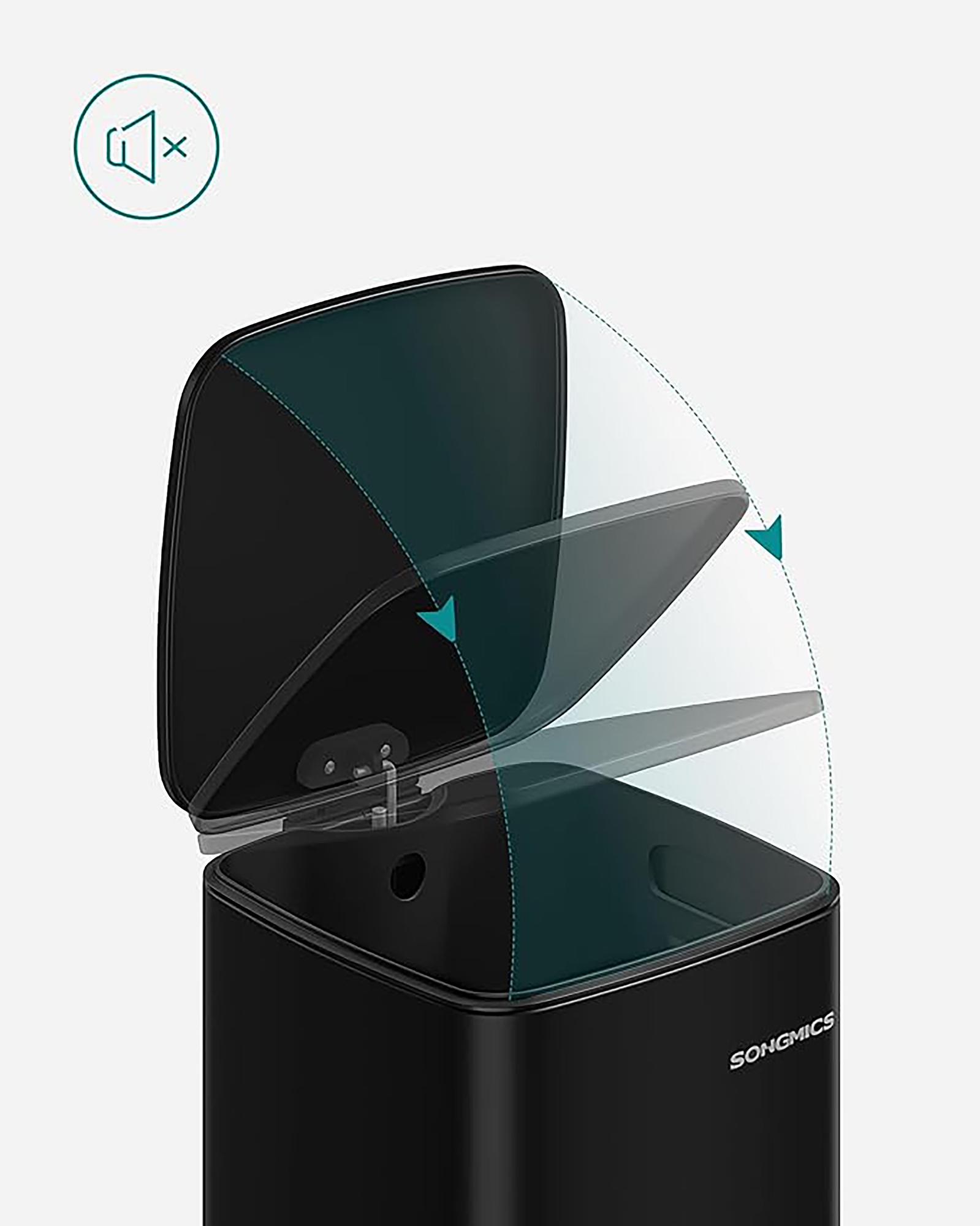 Debai Küchenmülleimer Stahl Pulverbeschichtet Schwarz 4