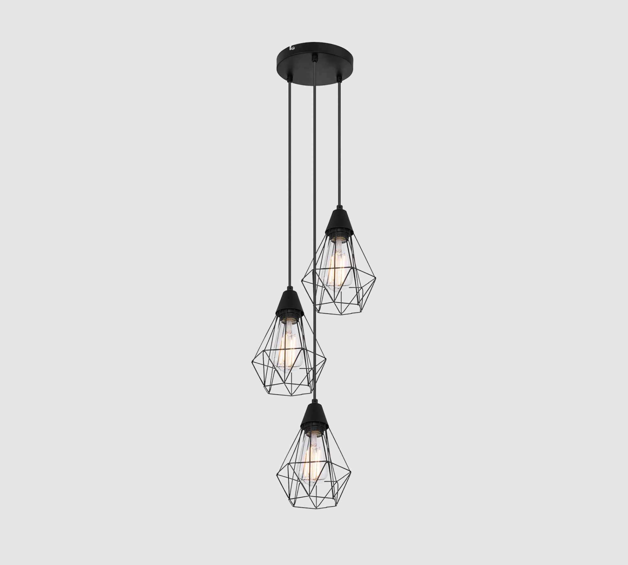 3-light pendant lamp iron black 1