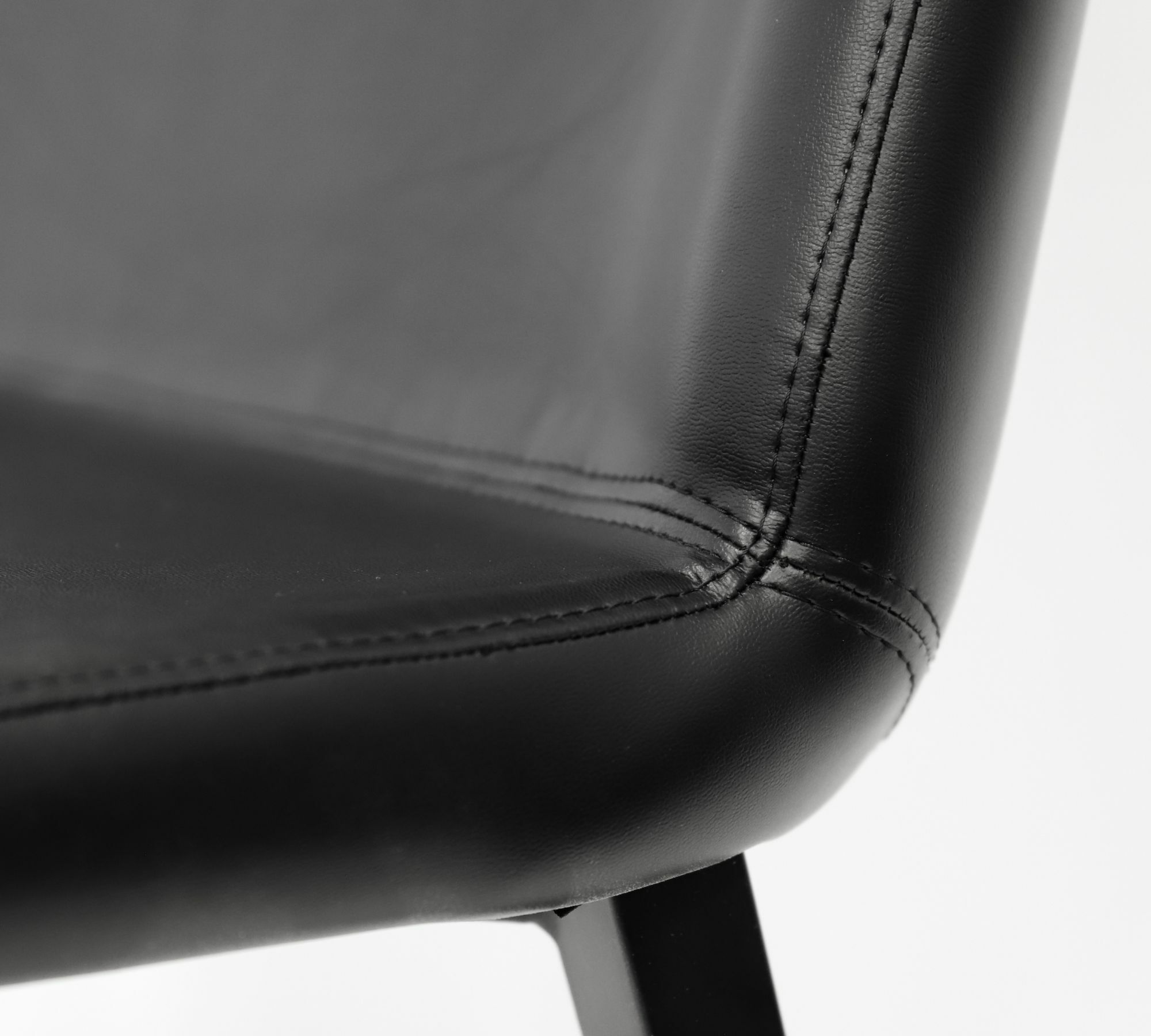 2x Desiree Chair Metal Faux Leather Black 2