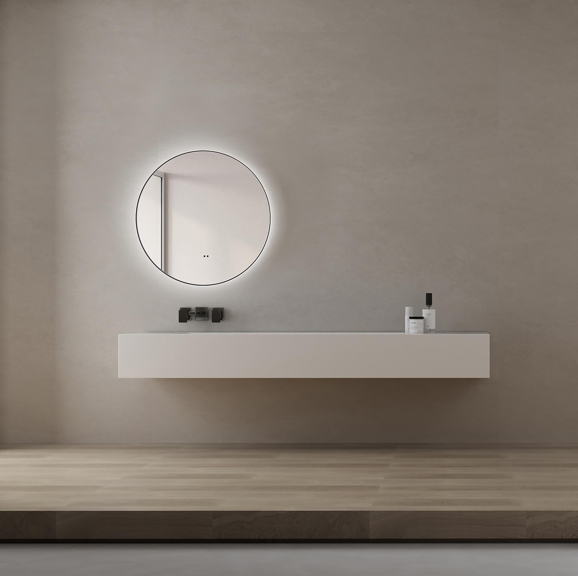 Talos Illuminated Mirror round Black Ø 50 cm 2